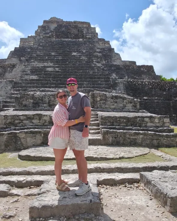 Visitors at the Chacchoben Maya ruins